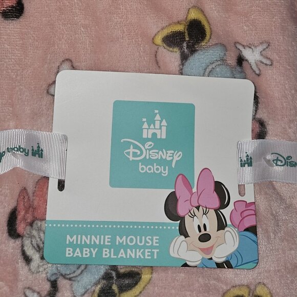 NEW Disney Baby Minnie Mouse Baby Blanket Bows Pink Fleece Minky Dot SUPER SOFT - Picture 2 of 5